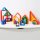 Set di 7 forme di case arcobaleno in legno