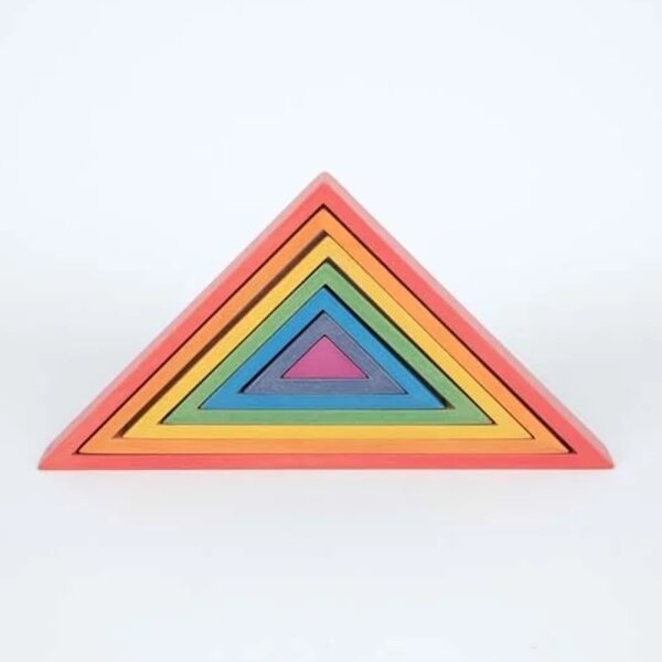 Set di 7 triangoli arcobaleno in legno