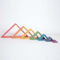 Set di 7 triangoli arcobaleno in legno