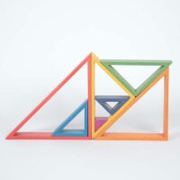 Set di 7 triangoli arcobaleno in legno