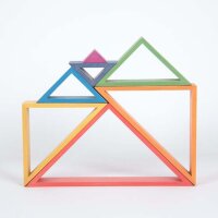 Set di 7 triangoli arcobaleno in legno