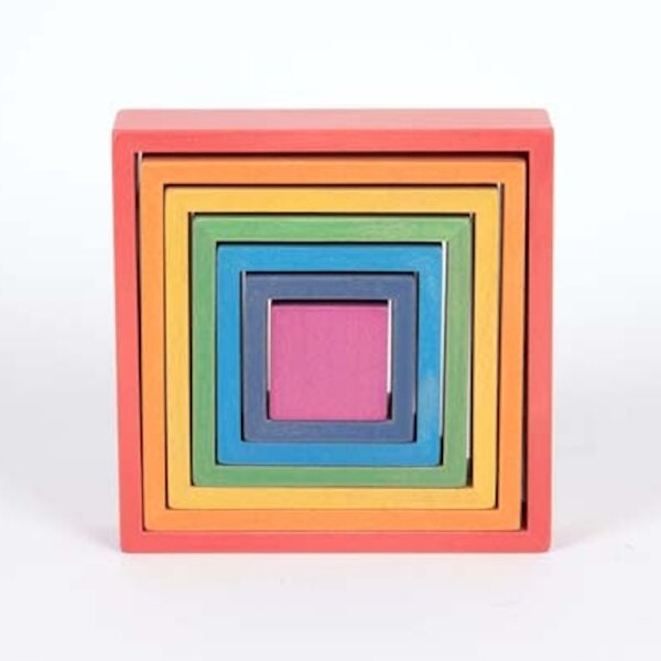 Set di 7 quadrati arcobaleno in legno