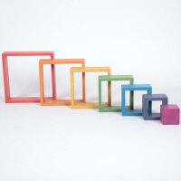 Set di 7 quadrati arcobaleno in legno