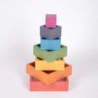 Set di 7 quadrati arcobaleno in legno