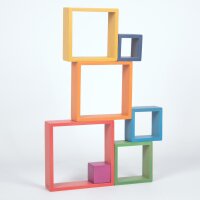 Set di 7 quadrati arcobaleno in legno