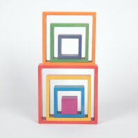 Set di 7 quadrati arcobaleno in legno