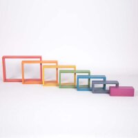 Set di 7 rettangoli arcobaleno in legno