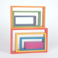 Set di 7 rettangoli arcobaleno in legno