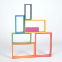 Set di 7 rettangoli arcobaleno in legno