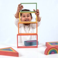 Set di 7 rettangoli arcobaleno in legno
