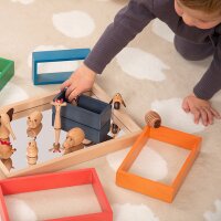 Set di 7 rettangoli arcobaleno in legno