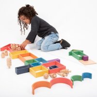 Large set of 28 rainbow shapes in wood