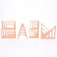 Grosses Set mit 28 verschiedenen Formen aus Holz (Natur)