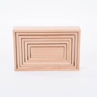 Grosses Set mit 28 verschiedenen Formen aus Holz (Natur)