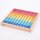 Set of 100 colored and transparent acrylic cubes and a wooden mirror box