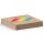 Set of 100 colored and transparent acrylic cubes and a wooden mirror box