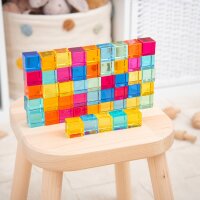 50 cubes en acrylique color&eacute;s et transparents