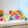 50 cubes en acrylique color&eacute;s et transparents