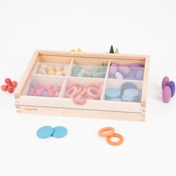 108 Piece Wooden Treasure Set with Sorting Box - Creative Play Set