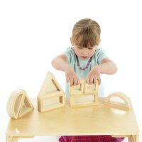 Set of 8 large wooden geometric shapes with integrated mirror