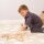 Ensemble de 24 formes g&eacute;om&eacute;triques en bois avec miroir int&eacute;gr&eacute;