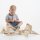 Ensemble de 24 formes g&eacute;om&eacute;triques en bois avec miroir int&eacute;gr&eacute;