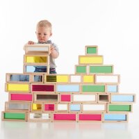 Set di 36 forme di rettangoli in legno con schermi colorati e trasparenti