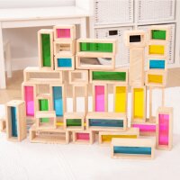 Set di 36 forme di rettangoli in legno con schermi colorati e trasparenti