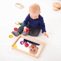 Kleine Holz-Tablettbox mit Spiegelboden