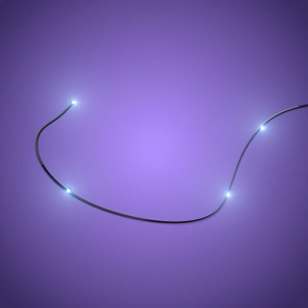LMB 2.0 Astro LED Lichterkette mit Rotierender  Sequenzeffekt 4 LEDs - Kalt Weiss mit 30 cm Flachkabel (4er Pack)