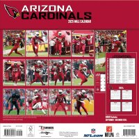 NFL - Arizona Cardinals - Calendario da parete della squadra 2025 30,5 x 30,5 cm