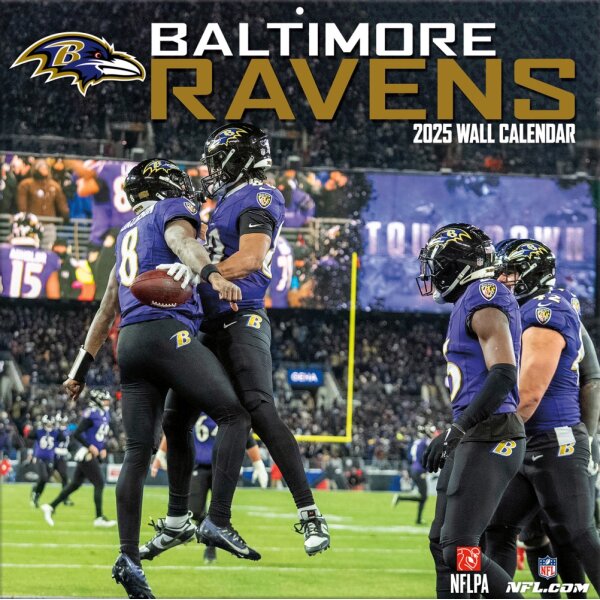 NFL - Baltimore Ravens - 30.5 x 30.5 cm team wall calendar 2025