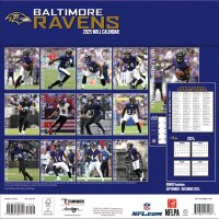 NFL - Baltimore Ravens - 30.5 x 30.5 cm team wall calendar 2025