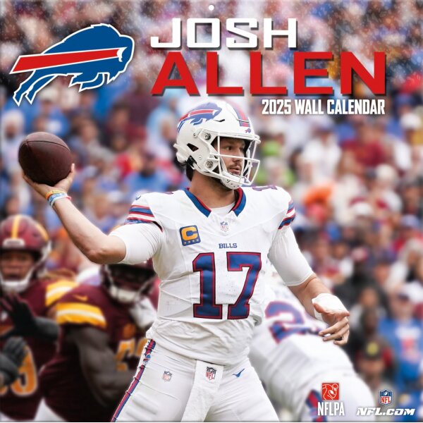 NFL - Buffalo Bills - Josh Allen - Calendrier mural des joueurs 30.5 x 30.5 cm 2025