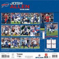 NFL - Buffalo Bills - Josh Allen - Calendrier mural des joueurs 30.5 x 30.5 cm 2025