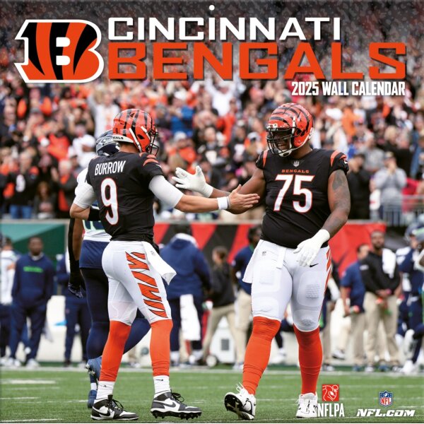 NFL - Cincinnati Bengals - Calendario da parete della squadra 2025 30,5 x 30,5 cm