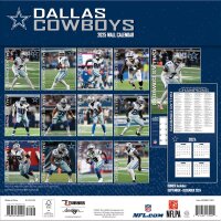 NFL - Dallas Cowboys - 30.5 x 30.5 cm team wall calendar 2025