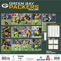 NFL - Green Bay Packers - Calendario da parete della squadra 2025 30,5 x 30,5 cm