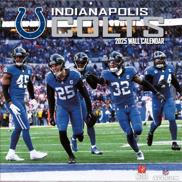 NFL - Indianapolis Colts - Calendario da parete della squadra 2025 30,5 x 30,5 cm