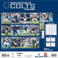 NFL - Indianapolis Colts - Calendario da parete della squadra 2025 30,5 x 30,5 cm