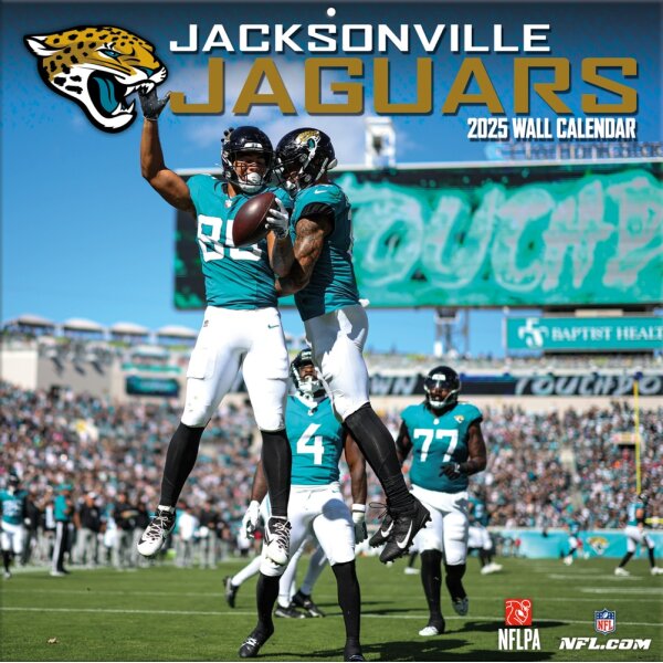 NFL - Jacksonville Jaguars - Calendario da parete della squadra 2025 30,5 x 30,5 cm