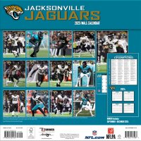 NFL - Jacksonville Jaguars - Calendario da parete della squadra 2025 30,5 x 30,5 cm