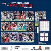 NFL - New England Patriots - Calendrier mural de l&eacute;quipe 30,5 x 30,5 cm 2025
