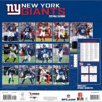 NFL - New York Giants - Calendrier mural de l&eacute;quipe 30,5 x 30,5 cm 2025
