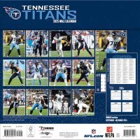 NFL - Tennessee Titans - 30.5 x 30.5 cm team wall calendar 2025