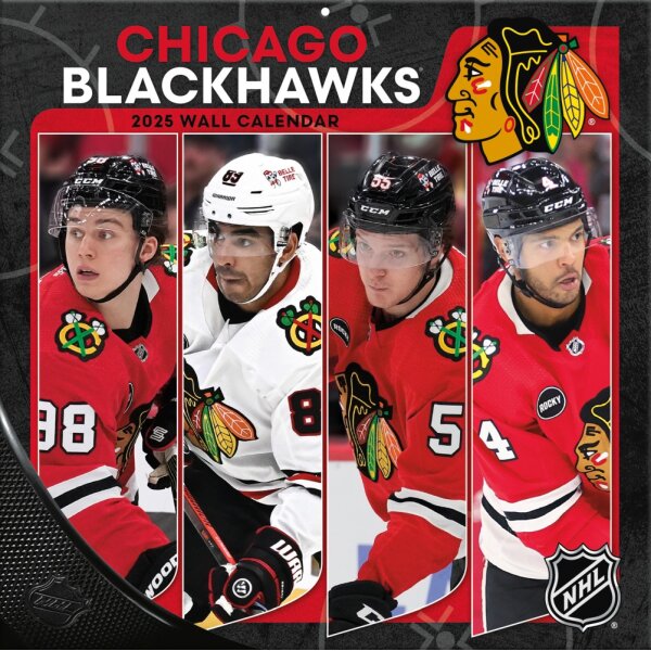 NHL - Blackhawks de Chicago - Calendario murale d&eacute;quipe 30,5 x 30,5 cm 2025