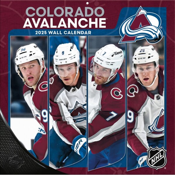 NHL - Colorado Avalanche - Calendrier mural d&eacute;quipe 30,5 x 30,5 cm 2025