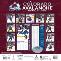 NHL - Colorado Avalanche - Calendrier mural d&eacute;quipe 30,5 x 30,5 cm 2025