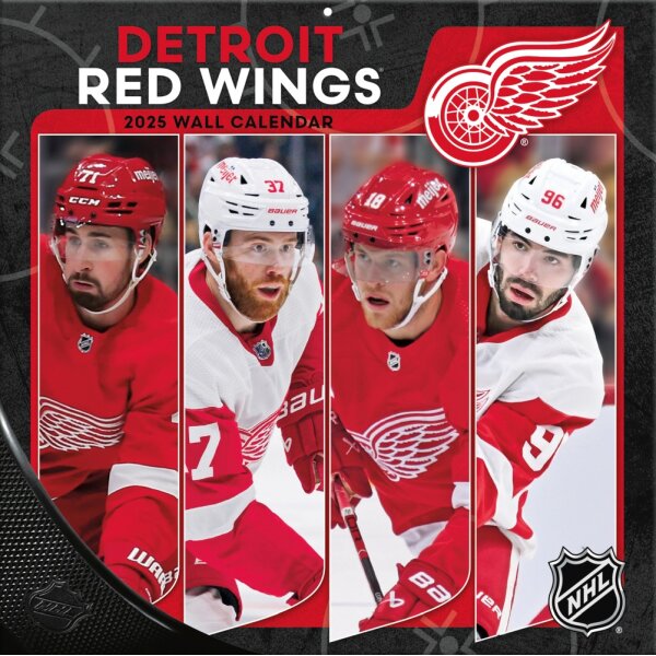 NHL - Detroit Red Wings - Calendrier mural d&eacute;quipe 30,5 x 30,5 cm 2025