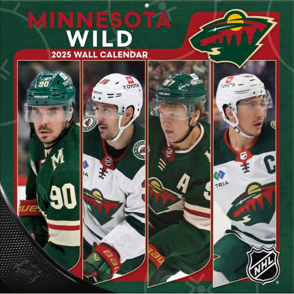 NHL - Minnesota Wild - Calendario murale delle &eacute;quipes 30,5 x 30,5 cm 2025